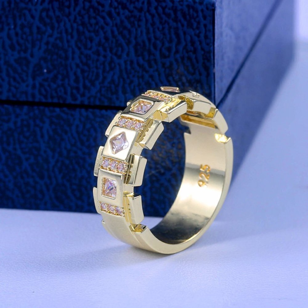 Latest Hot Tiny Zircon Stone Full Luxury Gold Ring for Women, INDN8243 - Picture 6 of 6